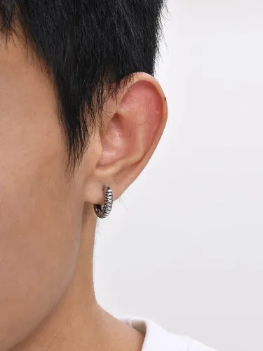Wholesale Stainless Steel Men Huggie Earring