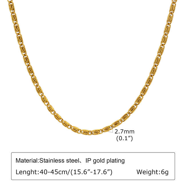 Wholesale Stainless Steel Paperclip Chain Necklace