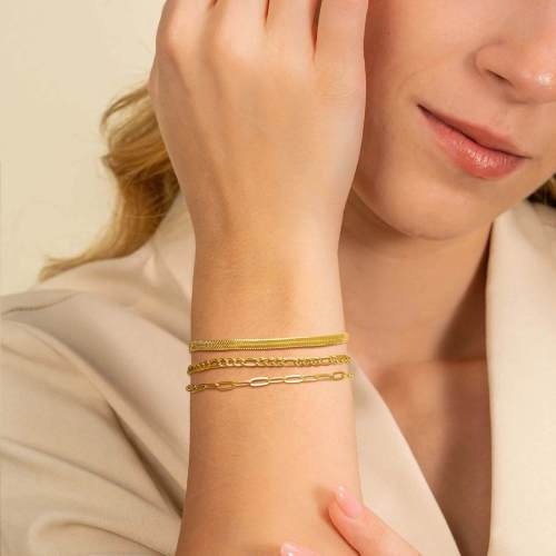 Wholesale Stainless Steel 3 Piece Stacked Bracelet