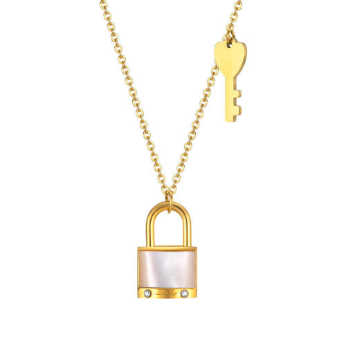 Wholesale Stainless Steel Lock Key Necklace