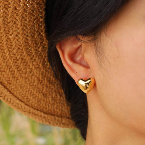 Wholesale Stainless Steel 18K Heart Earrings