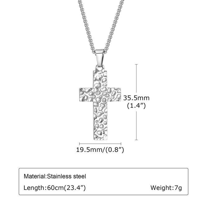 Wholesale Stainless Steel Hammered Cross Pendant