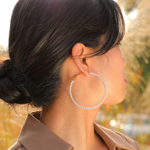 Wholesale Stainless Steel Imitation Pearl Earrings