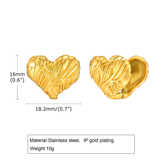 Wholesale Stainless Steel Double Heart Earring