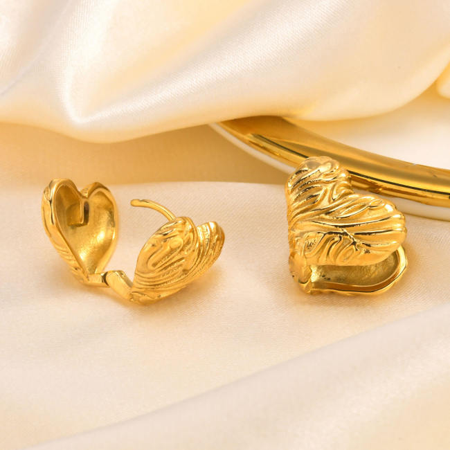 Wholesale Stainless Steel Double Heart Earring