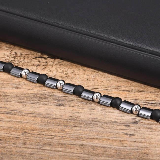 Wholesale Black Gallstone Hematite Beaded Bracelets