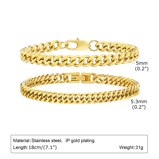 Wholesale Stainless Steel Chain Bracelet Set