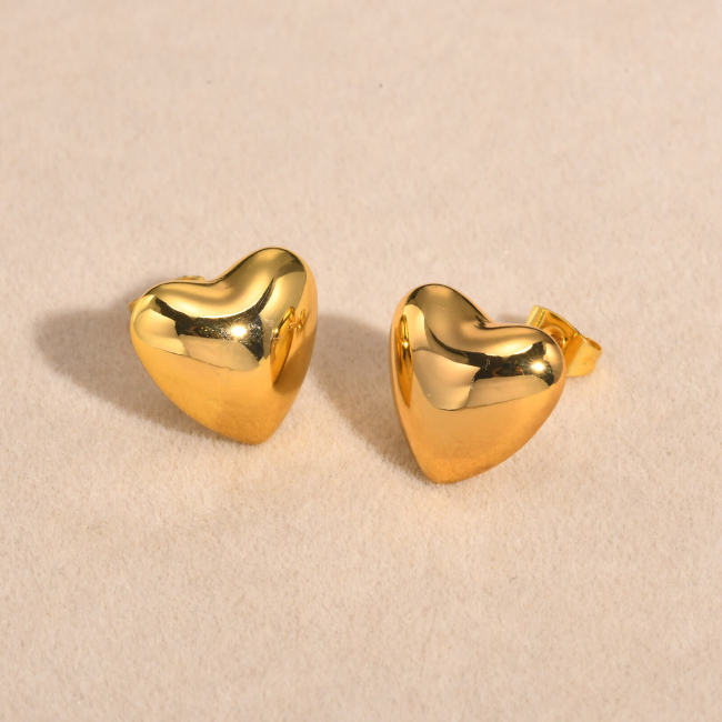 Wholesale Stainless Steel 18K Heart Earrings