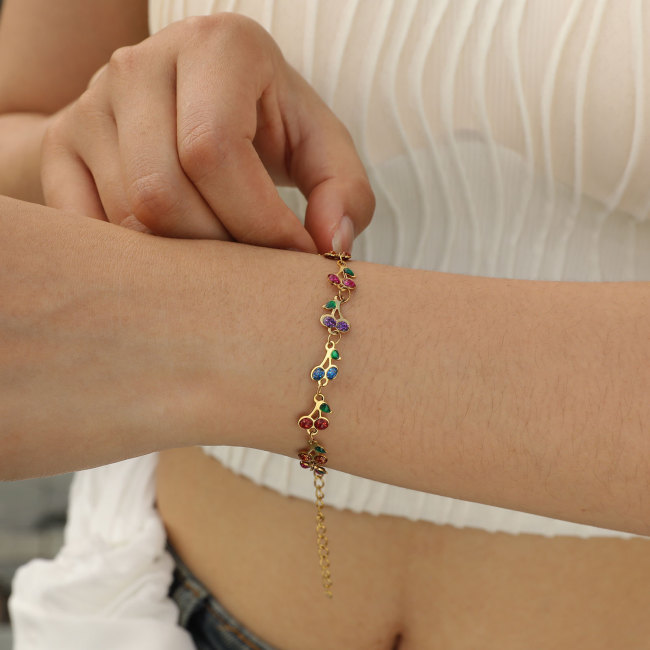Wholesale Stainless Steel Elegant Enamel Colorful Bracelet