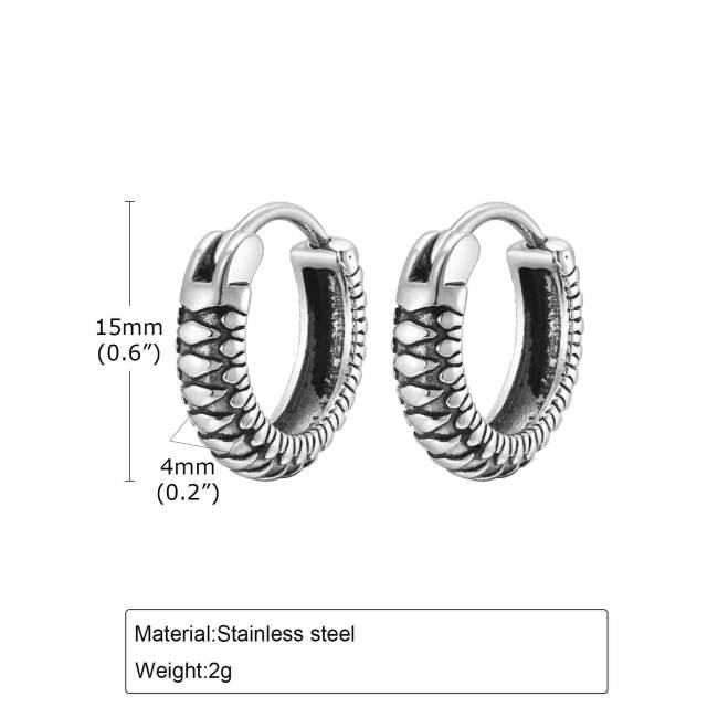 Wholesale Stainless Steel Men Huggie Earring