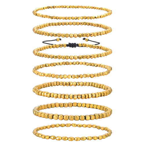 Wholesale Black Gallstone Gold Beaded Bracelet