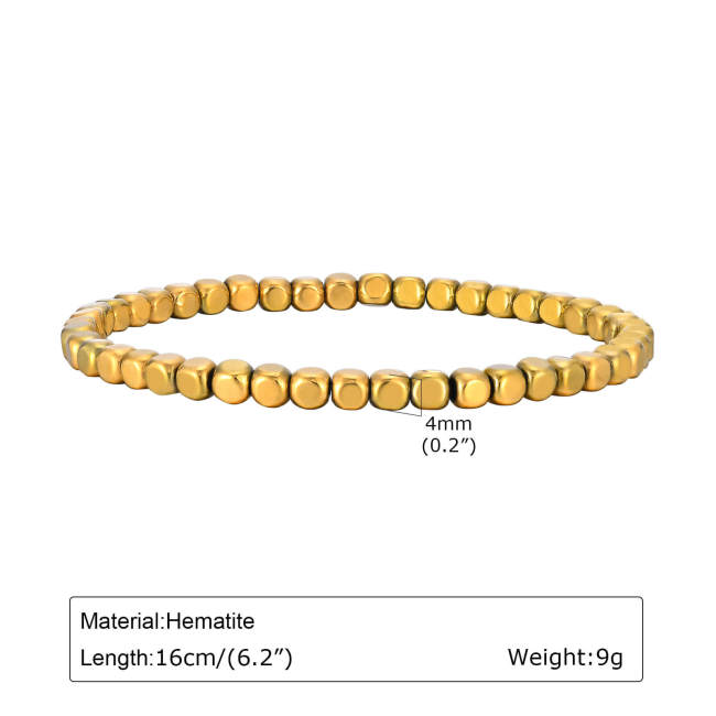 Wholesale Black Gallstone Gold Beaded Bracelet
