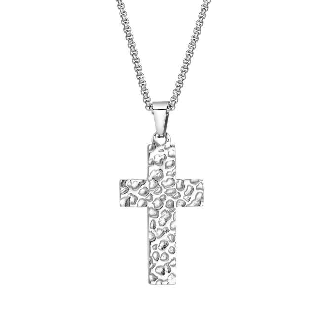 Wholesale Stainless Steel Hammered Cross Pendant