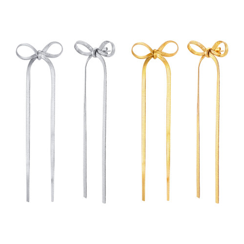 Wholesale Stainless Steel Ribbon Women's Earrings
