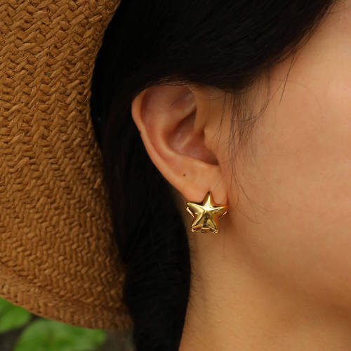 Wholesale Stainless Steel Double Star Earring