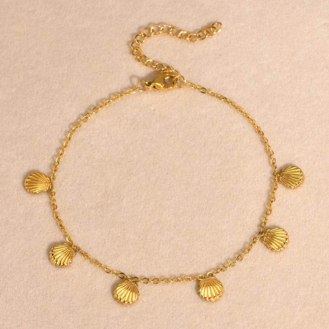 Wholesale Stainless Steel Elegant Scallop Shell Anklet