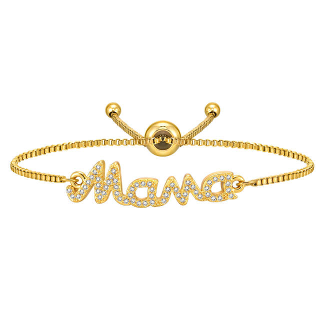 Wholesale Copper Box Chain with Mama Bracelet