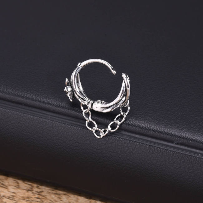 Wholesale Stainless Steel Black Zirconia Rose Earrings