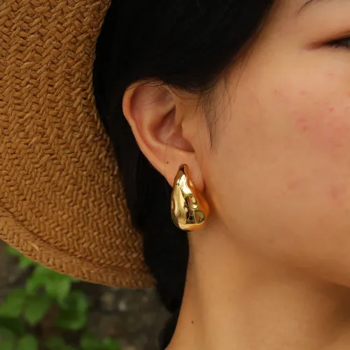 Wholesale Steel Hammered Drop Earrings
