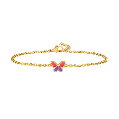 Wholesale Stainless Steel Drip Butterfly Bracelet