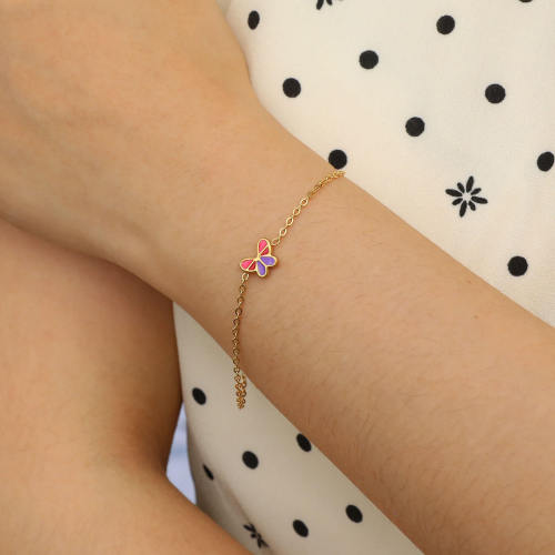 Wholesale Stainless Steel Drip Butterfly Bracelet