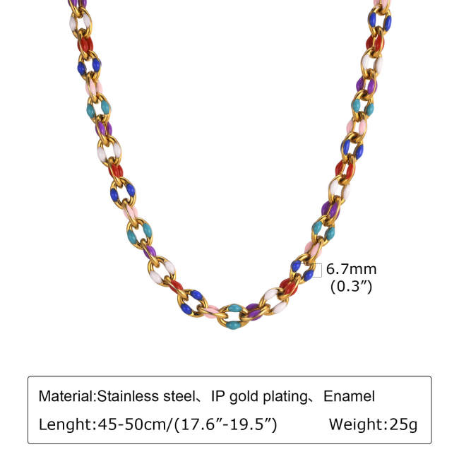 Wholesale Stainless Steel Colorful Necklace