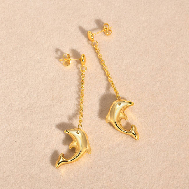 Wholesale Stainless Steel Dolphin Earrings