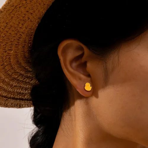 Wholesale Stainless Steel Yellow Duck Earrings