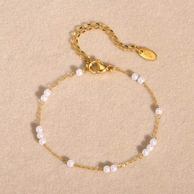 Wholesale Stainless Steel Imitation Pearl Bracelet