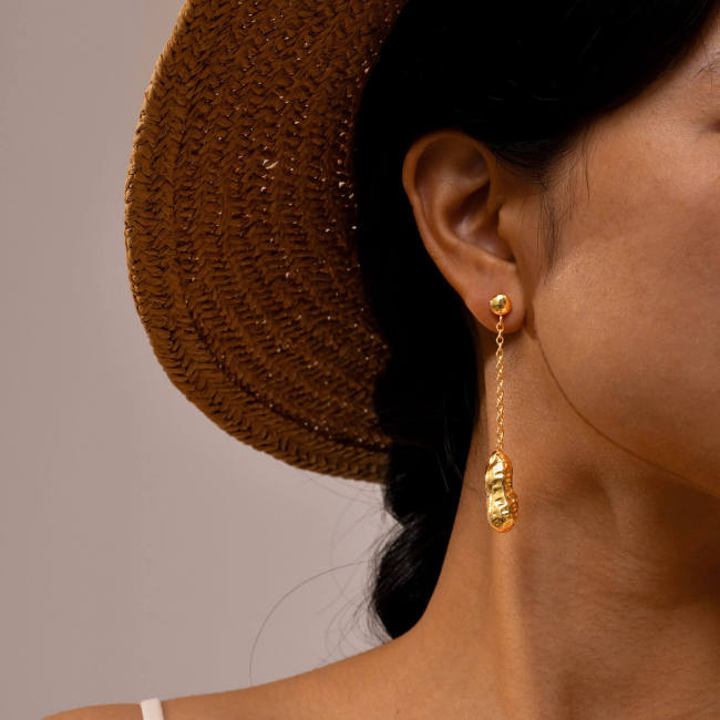 Wholesale Stainless Steel Peanut Earrings