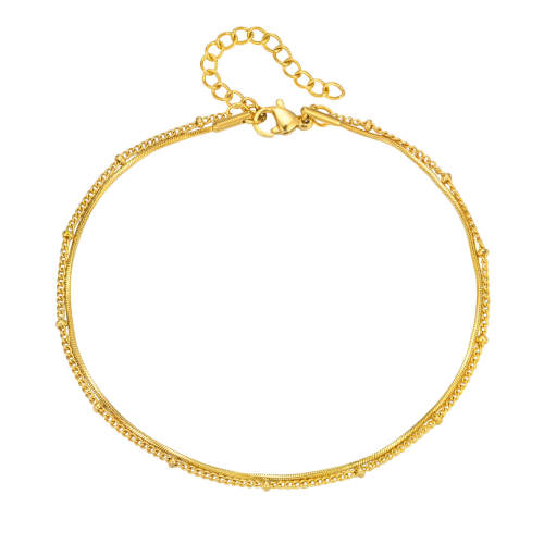 Wholesale Stainless Steel Double Layer Anklet