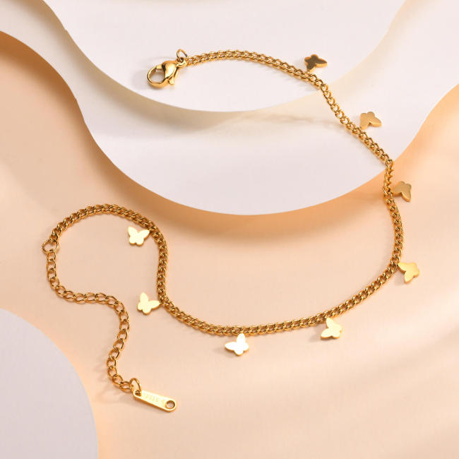 Wholesale Stainless Steel Butterfly Chain Anklet