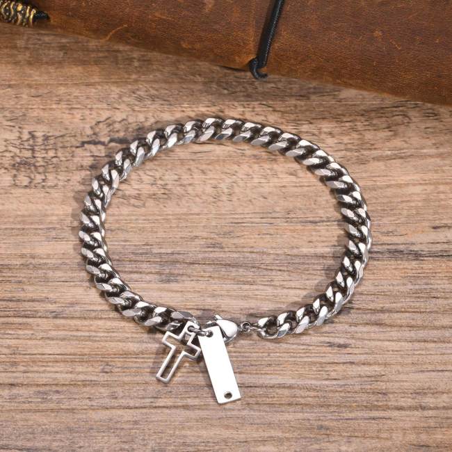 Wholesale Stainless Steel Custom Bracelet with Corss
