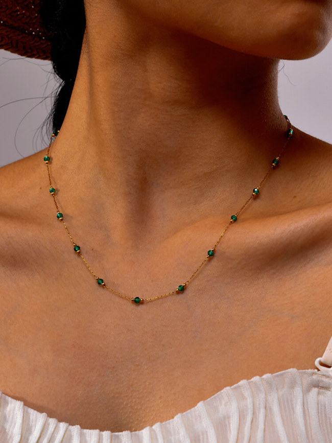 Wholesale Women's Stainless Steel Beaded Necklace