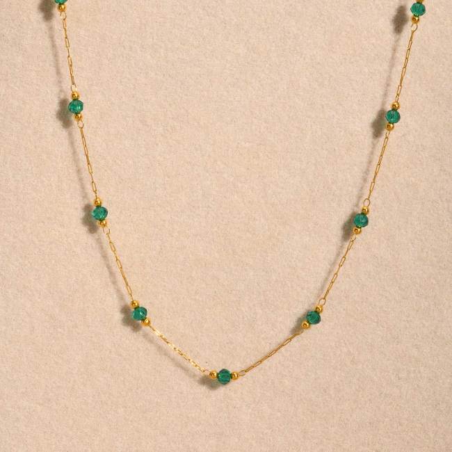 Wholesale Women's Stainless Steel Beaded Necklace