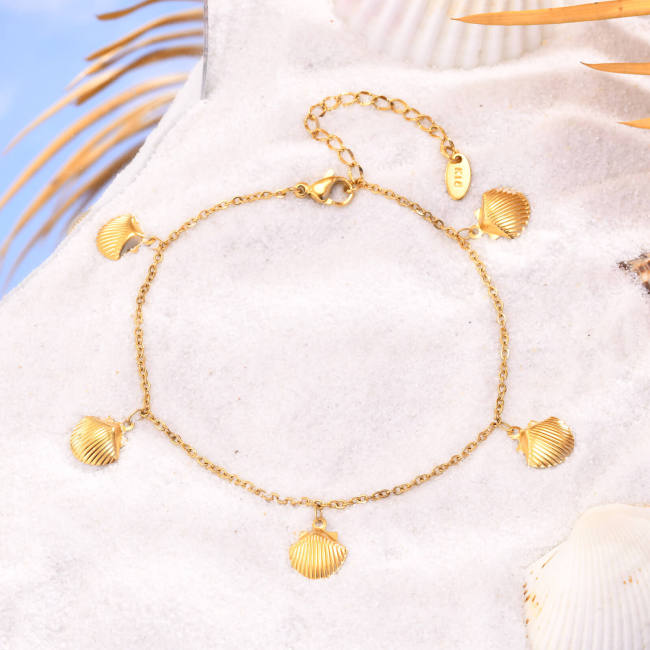 Wholesale Stainless Steel Scallop Shell Anklet