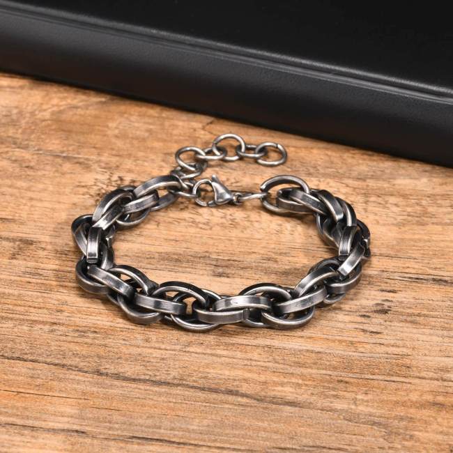 Wholesale Stainless Steel Vintage Twisted Bracelet