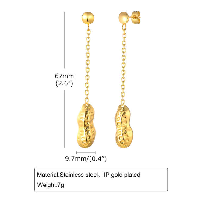 Wholesale Stainless Steel Peanut Earrings