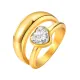 Wholesale Stainless Steel Split Double Ring with CZ Heart