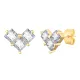 Wholesale Copper Zirconia Heart Stud Earrings
