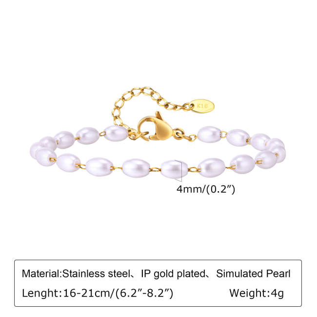 Wholesale Stainless Steel Imitation Pearl Bracelet