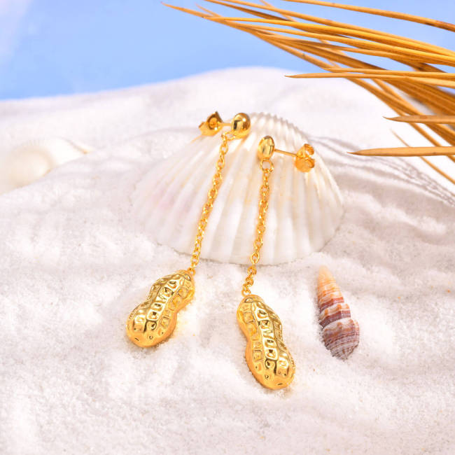 Wholesale Stainless Steel Peanut Earrings