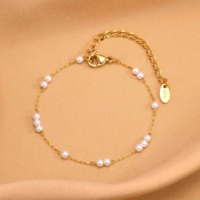 Wholesale Stainless Steel Imitation Pearl Bracelet