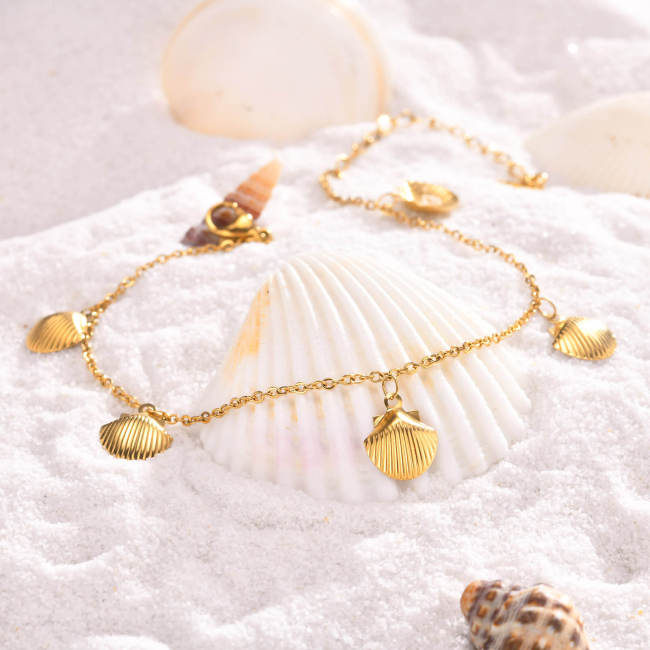 Wholesale Stainless Steel Scallop Shell Anklet