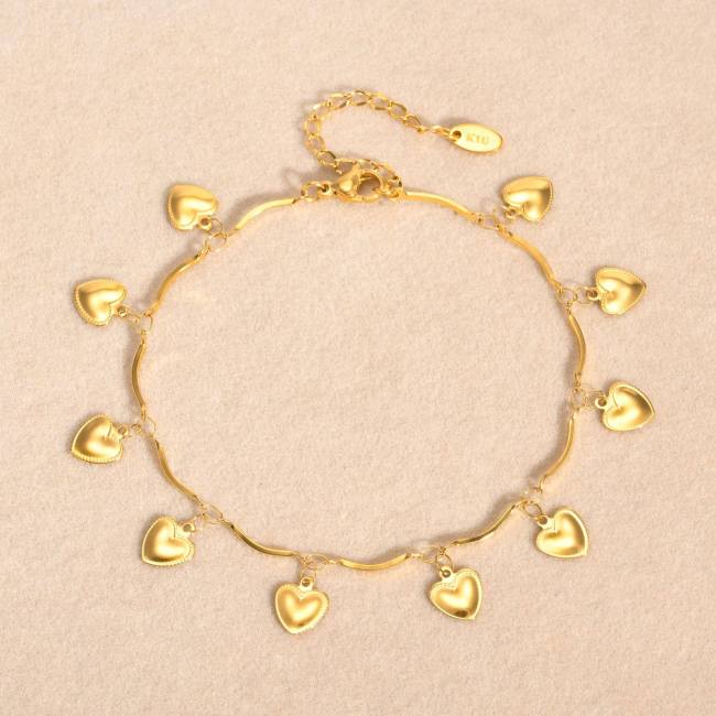 Wholesale Stainless Steel Anklets with Hearts