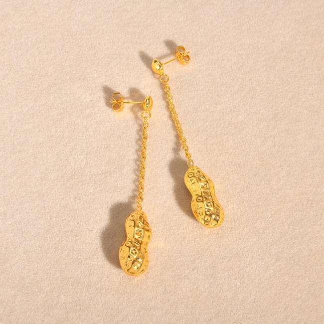 Wholesale Stainless Steel Peanut Earrings