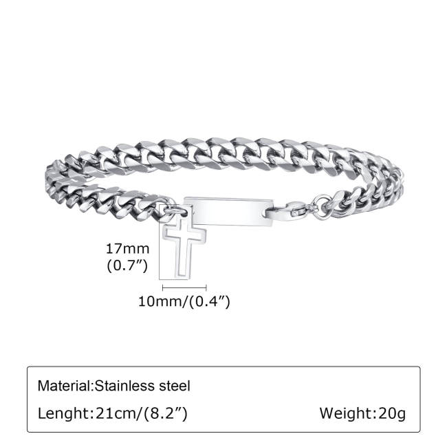 Wholesale Stainless Steel Custom Bracelet with Corss