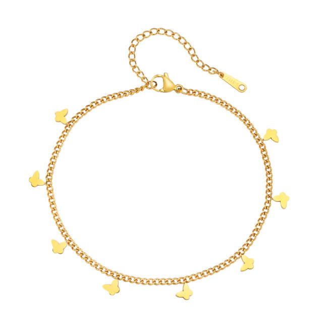 Wholesale Stainless Steel Butterfly Chain Anklet