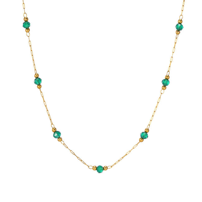 Wholesale Women's Stainless Steel Beaded Necklace