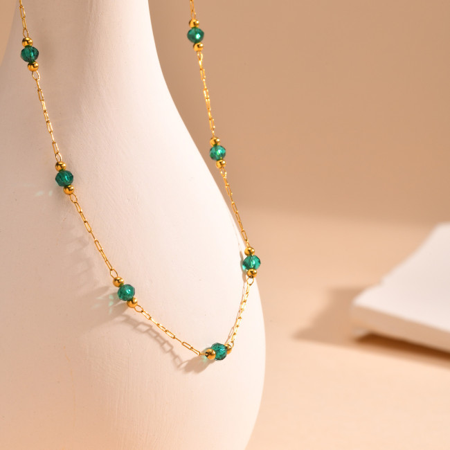 Wholesale Women's Stainless Steel Beaded Necklace